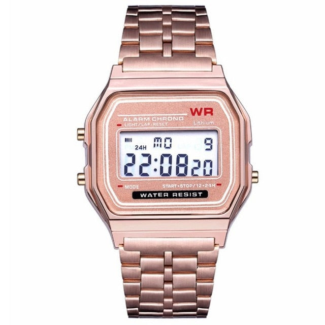 Men's Watch Vintage Watch Electronic Digital Display Retro Style Watch Gold Silver Watches Relojes Para Hombres Black Rose Gold