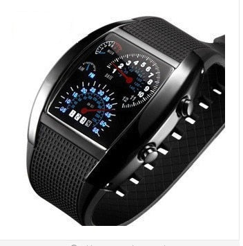 Fashion Men's Watch Unique LED Digital Watch Men Watch Electronic Sport Watches Rubber Band Clock montre homme erkek kol saati