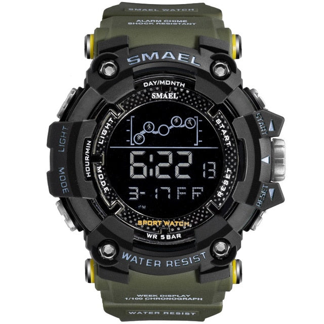SMAEL Mens Watch Military Waterproof Sport Wrist Watch Digital Stopwatches For Men 1802 Military Watches Male Relogio Masculino