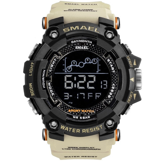 SMAEL Mens Watch Military Waterproof Sport Wrist Watch Digital Stopwatches For Men 1802 Military Watches Male Relogio Masculino
