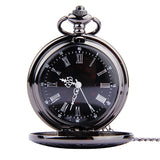 Fob Pocket Watch Vintage Roman Numerals Quartz Watch Clock with Chain Antique Jewelry Pendant Necklace Gifts Relogio Masculino