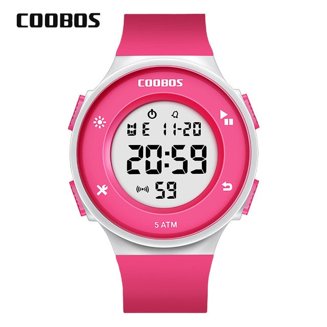 Korean Style Men's Digital Watch Simple Business 5Bar Waterproof LED Wrist Watches For Male Top Brand Sports Surf Military Watch