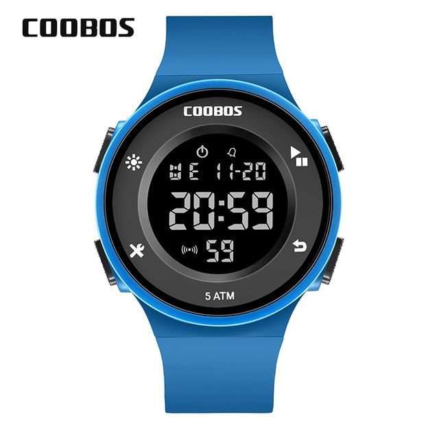 Korean Style Men's Digital Watch Simple Business 5Bar Waterproof LED Wrist Watches For Male Top Brand Sports Surf Military Watch