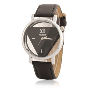 Hot 1 Pc Leather Band Stainless Steel Sport Analog Quartz Women Mens Wrist Fashion Watch