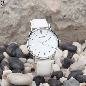 Men Women Faux Leather Analog Stainless Steel Quartz Wrist Watches Gift 2018NEW