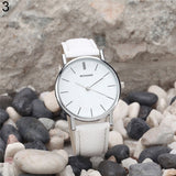 Men Women Faux Leather Analog Stainless Steel Quartz Wrist Watches Gift 2018NEW