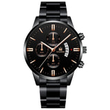 Luxury Men Gold Watch Business Relogio Masculino Stainless Steel Band Quartz Watches Male Man Fashion Date Wristwatch