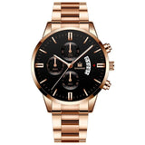 Luxury Men Gold Watch Business Relogio Masculino Stainless Steel Band Quartz Watches Male Man Fashion Date Wristwatch
