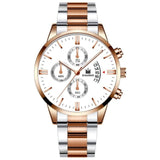 Luxury Men Gold Watch Business Relogio Masculino Stainless Steel Band Quartz Watches Male Man Fashion Date Wristwatch