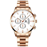 Luxury Men Gold Watch Business Relogio Masculino Stainless Steel Band Quartz Watches Male Man Fashion Date Wristwatch