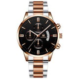 Luxury Men Gold Watch Business Relogio Masculino Stainless Steel Band Quartz Watches Male Man Fashion Date Wristwatch