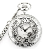 Retro Gold Fashion Hollow Gear Steampunk Quartz Pocket Watch Stainless Steel Pendant For Men Women