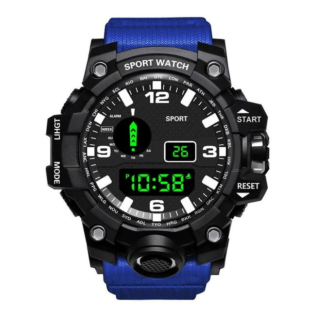 Fashion Mens Watches Waterproof Men's Boy LCD Digital Stopwatch Date Rubber Sport Wrist Watch Waterproof Relogio Clock reloj Q7