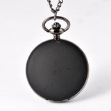 Retro Solid Color Simple Black Quartz Pocket Watch Men Women Smooth Arabic Digital Display Pendant Fob Clock Gift Watch Chain