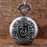 Gorben Slytherin Snake Steampunk Quartz Pocket Watch  Hogwart Silver Golden Snitch Chain Pendant Women Gift