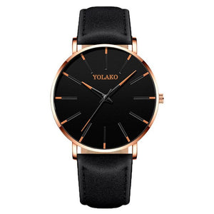 Men Watches New Trendy Blue Dial Simple Quartz Casual Leather Strap Wristwatch Ultra Thin Clock Business Relogio Masculion