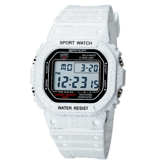 Sanda Sports Led Electronic Digital Watch Waterproof Hand Expression Watch