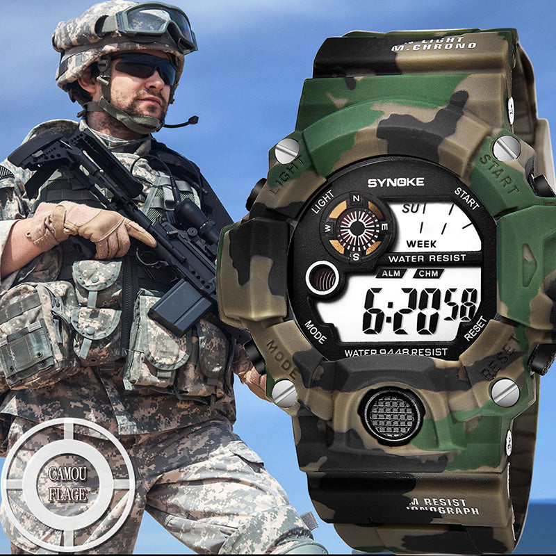 SYNOKE Relogio Masculino Military Multi Function Sports Watches Color Alarm LED Digital Dual Movement WristWatch Back Light