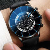 New Trendy Men's Watch Leather Quartz Personality Creative Luxury Calendar Wrist Watch Male Simple Business Clock reloj hombre