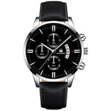 Relogio Masculino watches men fashion Sport box stainless steel leather strap watch Quartz business wristwatch Reloj Hombre 2019