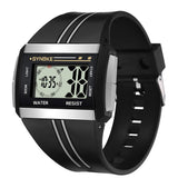 Wonderful Men Rectangle Luminous Backlight Sports Stopwatch Date Alarm Digital Wrist Watch
