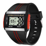 Wonderful Men Rectangle Luminous Backlight Sports Stopwatch Date Alarm Digital Wrist Watch