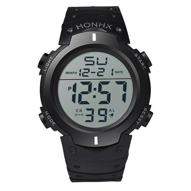HONHX Electronic Watch Men's Fashion Simple LCD Digital Stopwatch Date Rubber наручные часы HOT Sell Sport Silicone Wrist Watch