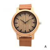 1pc Bamboo Wood Watch New Leather Wooden Men's Watch Handmade Bamboo Novel Fashion Bangle Quartz Wrist Watch Reloj Hombre