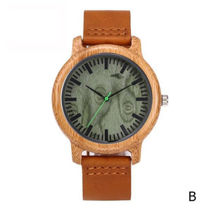 1pc Bamboo Wood Watch New Leather Wooden Men's Watch Handmade Bamboo Novel Fashion Bangle Quartz Wrist Watch Reloj Hombre