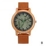 1pc Bamboo Wood Watch New Leather Wooden Men's Watch Handmade Bamboo Novel Fashion Bangle Quartz Wrist Watch Reloj Hombre