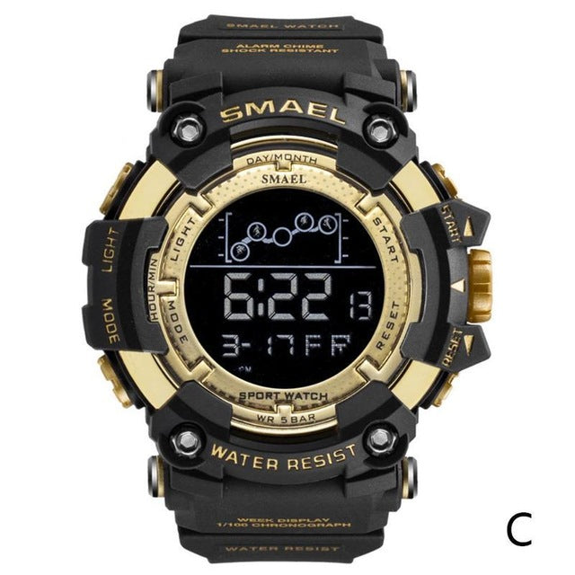 2019 Smael Single Display Multi-function Electronic Sports Waterproof Student Table Calendar Week Night Light Watch Men Watches