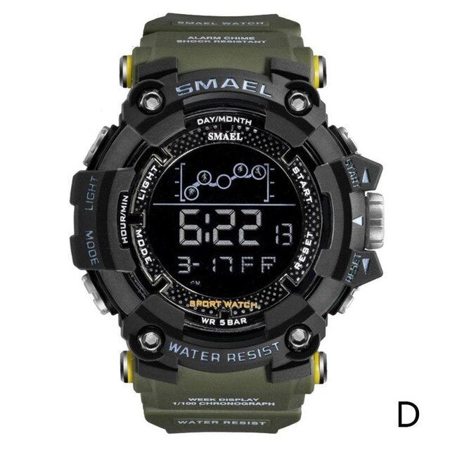 2019 Smael Single Display Multi-function Electronic Sports Waterproof Student Table Calendar Week Night Light Watch Men Watches