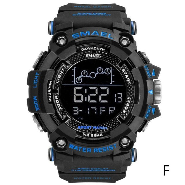 2019 Smael Single Display Multi-function Electronic Sports Waterproof Student Table Calendar Week Night Light Watch Men Watches