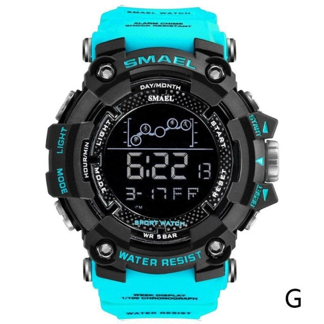 2019 Smael Single Display Multi-function Electronic Sports Waterproof Student Table Calendar Week Night Light Watch Men Watches