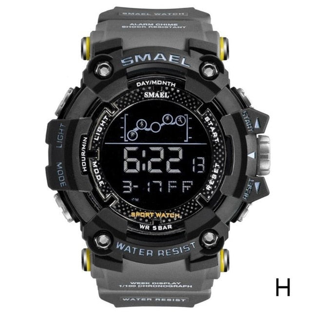 2019 Smael Single Display Multi-function Electronic Sports Waterproof Student Table Calendar Week Night Light Watch Men Watches