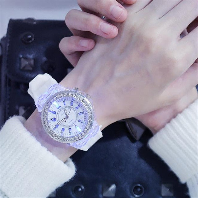 Unisex watch 7 color light Led Sport watch Reloj Deportivo Hombre luminous colorful zegarek elektroniczny Christmas Gift