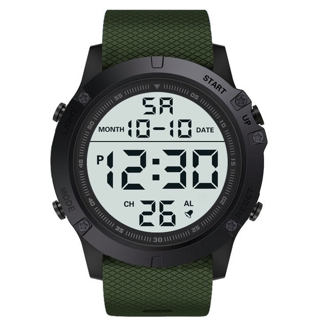 HONHX Men's digital watch waterproof TPU flexible strap electronic watches reloj deportivo hombre big screen cold light display