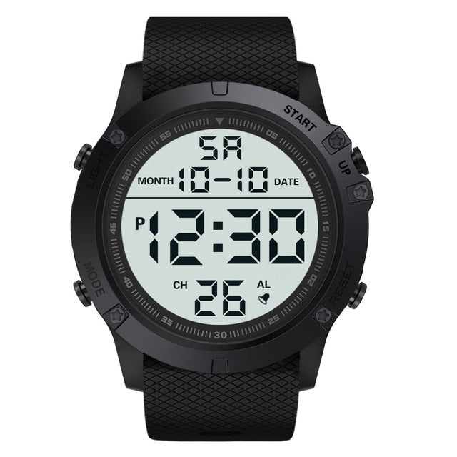 HONHX Men's digital watch waterproof TPU flexible strap electronic watches reloj deportivo hombre big screen cold light display