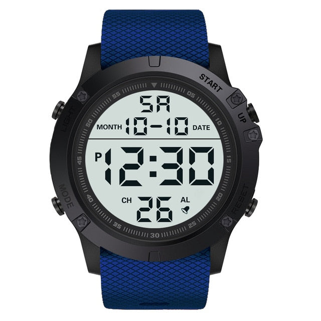 HONHX Men's digital watch waterproof TPU flexible strap electronic watches reloj deportivo hombre big screen cold light display