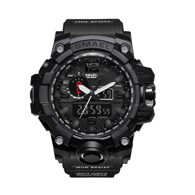 Waterproof Men LED Wristwatch Outdoor Sports Wristwatch Climbing Running Chronograph Alarm Clock 1545 Military Watch