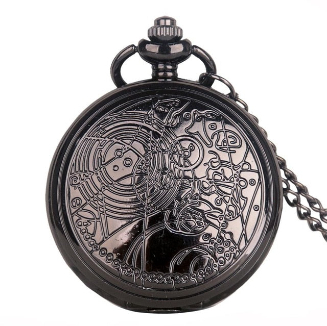 Doctor Who Theme Eye Pattern Hunter Quartz Pocket Watch Vintage Necklace Chain Retro Fob Watch Men Pendant Women Clock Best Gift