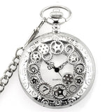 Unique Smooth Steampunk Pocket Watch Men With Fob Nacklace Chain Fashion Quartz Watches Mens Womens Gift reloj de bolsillo
