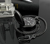 Unique Smooth Steampunk Pocket Watch Men With Fob Nacklace Chain Fashion Quartz Watches Mens Womens Gift reloj de bolsillo