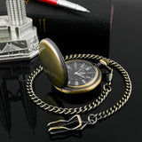 Unique Smooth Steampunk Pocket Watch Men With Fob Nacklace Chain Fashion Quartz Watches Mens Womens Gift reloj de bolsillo