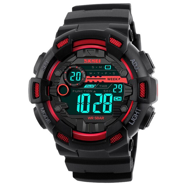 SKMEI 1243 Fashion Sports Digital Watch Men Round Dial Waterproof Electronic Wrist Watch montre homme Мужские часы