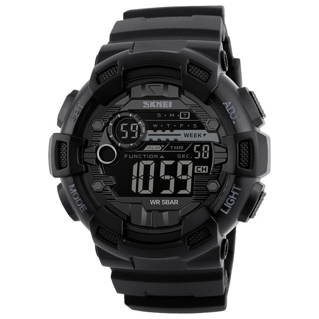 SKMEI 1243 Fashion Sports Digital Watch Men Round Dial Waterproof Electronic Wrist Watch montre homme Мужские часы