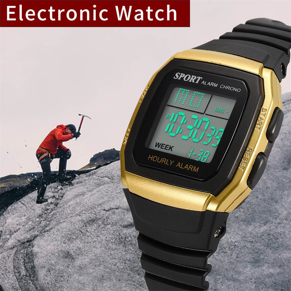New Men Waterproof Wrist Watch High-End Multi-Function 30M Sports Waterproof Electronic Watch LED man Fitness Multi-function Q