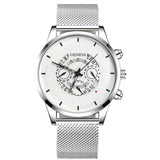 GENEVA Fashion Watch Men Sport Mesh Band Quartz Watches Luxury Date Multi-dial Man Wristwatch Mens' Watches Relogio Masculino