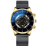 GENEVA Fashion Watch Men Sport Mesh Band Quartz Watches Luxury Date Multi-dial Man Wristwatch Mens' Watches Relogio Masculino