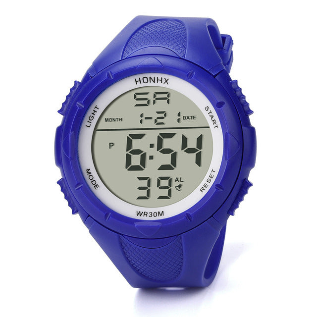 HONHX Fashion Electronic Watches Men's LED Digital Alarm Sport Watch Silicone Military Army Quartz Wristwatch relogio masculino
